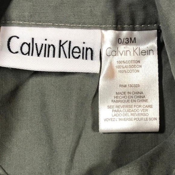 Calvin Klein Army Green Button Down  Shirt - Picture 5 of 5